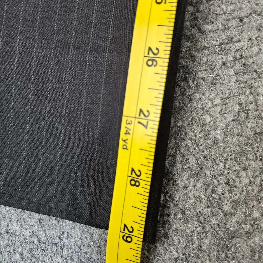 Pronto Uomo Platinum Mens Dress wool Pants Charcoal Gray‎ Pinstripe Flat Front